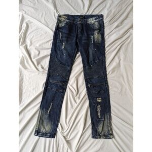 Black Premium Skinny Flex Jeans with zip details